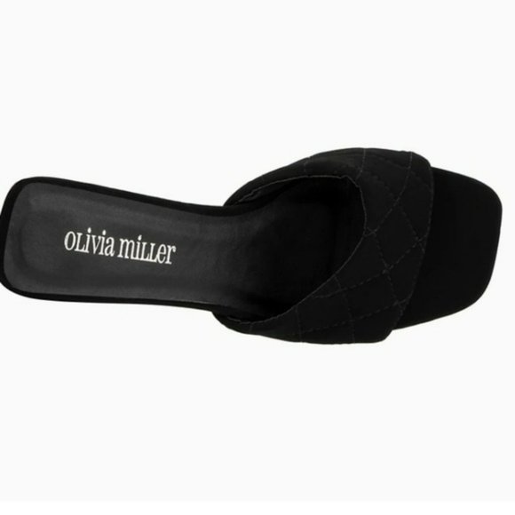 Olivia Miller Honey Camp Slide Sandals Black -10 - Picture 4 of 7